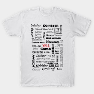 The Island of Yell, Shetland (Place Names) T-Shirt